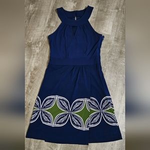 Banana Republic Sleeveless Peek a boo Dress with wrap skirt and side zip Size 0